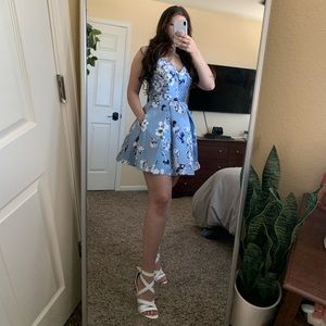 B.Darlin Silky Blue mini dress